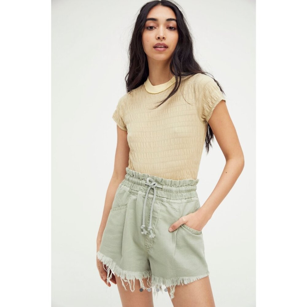 Free People Kalani Green Pull On Shorts - Large